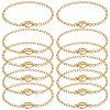 12Pcs 304 Stainless Steel Twisted Curb Chains Bracelets BJEW-SC0001-61G-7