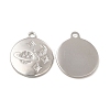 Tarnish Resistant 304 Stainless Steel Pendant Rhinestone Settings STAS-C070-23P-1