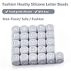 20Pcs Grey Cube Letter Silicone Beads 12x12x12mm Square Dice Alphabet Beads with 2mm Hole Spacer Loose Letter Beads for Bracelet Necklace Jewelry Making JX436J-4