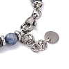 Natural Sodalite & Magnetic Synthetic Hematite Round Beaded Bracelet X-BJEW-P339-02P-05-3