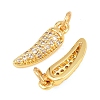 Brass Micro Pave Cubic Zirconia Charms KK-F927-29G-2