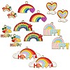 14Pcs 7 Styles Zinc Alloy Enamel Pendants ENAM-CJ0002-70-1