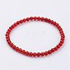 Natural Carnelian(Dyed & Heated) Beaded Stretch Bracelets BJEW-JB02459-03-1