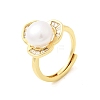 Adjustable Brass Micro Pave Cubic Zirconia Finger Rings CU-CBABA66-03G-4