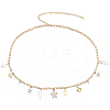 1Pc Summer Beach Alloy Starfish & Natural Shell & Imitation Pearl Tassel Waist Chains for Women AJEW-CY0003-27-1