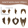 8 Styles Tibetan Style Alloy Pendants FIND-AR0005-89-2