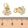 Brass Pave Cubic Zirconia Paw Print Charms LS-KK-I355-17G-06-3
