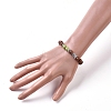 Dyed Wood Round Beads Stretch Bracelets BJEW-JB04839-04-3