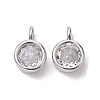 Brass Micro Pave Clear Cubic Zirconia Pendants KK-K360-13P-1