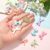 90Pcs 3 Styles Spray Painted Textured Opaque Acrylic Beads OACR-YW0004-70-3