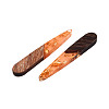Transparent Resin & Walnut Wood Pendants RESI-S389-039A-B04-3
