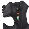 Natural Green Aventurine & Dyed Natural Malaysia Jade Dangle Earrings EJEW-JE06673-02-3
