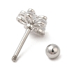 Brass Micro Pave Clear Cubic Zirconia Stud Earrings LS-EJEW-L265-03P-2