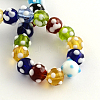 Handmade Lampwork Round Beads Strands LAMP-R007-02-2