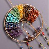 7 Chakra Natural & Synthetic Mixed Stone Chips Tree of Life Suncatchers HJEW-F027-17-3