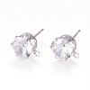 Brass Stud Earring Findings KK-L199-A01-P-1