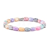 Candy Color Imitation Gemstone Glass Teardrop Beads Stretch Bracelet for Women BJEW-JB07418-1