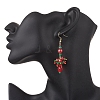 304 Stainless Steel Glass Dangle Earrings EJEW-MZ00602-3
