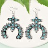 Alloy Synthetic Turquoise Dangle Earrings for Women EJEW-U053-10AS-02-3