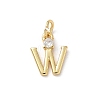 Brass Pave Clear Cubic Zirconia Charms KK-A273-01G-W-1