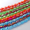 Electroplate Glass Beads Strands EGLA-R007-15x10mm-M-1
