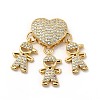 Rack Plating Brass Micro Pave Cubic Zirconia Pendants KK-E072-01G-1