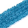 Frosted Transparent Glass Beads Strands GLAA-N016-4mm-28-1