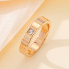 304 Stainless Steel & Cubic Zirconia Finger Rings FS-WG10832-07-2