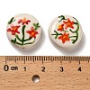 Flower Theme Printed Handmade Porcelain Beads X1-LAMP-D303-06C-03-4