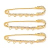 Iron Rhinestone Safety Pins Brooch Findings JEWB-E045-01C-G-1