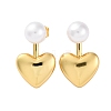 Rack Plating Brass Stud Earrings for Women EJEW-C125-22G-4