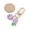 Flower Alloy Enamel Pendant Decorations HJEW-JM02580-3