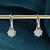 Brass Clear Cubic Zirconia Hoop Earrings EJEW-Q014-06P-4