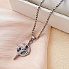 Star Moon Stainless Steel Crystal Rhinestone Pendant Necklaces FS-WGC8607-01-4