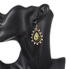 Teardrop Seed Beads & Glass Woven Dangle Earrings EJEW-MZ00682-01-2