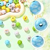 40Pcs 10 Colors Easter Theme Printed Wood Beads WOOD-FS0002-55A-2