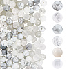 300Pcs 6 Colors Baking Paint & Spray Painted Crackle Glass Round Beads DGLA-LT0001-08-6