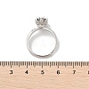 Rhodium Plated 925 Sterling Silver Moissanite Adjustable Rings for Women RJEW-U038-04P-5