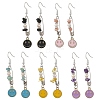 Natural Gemstone & Alloy Enamel & Iron Dangle Earrings for Women EJEW-JE07405-3