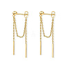 Stick Shaped Brass Chain Tassel Stud Dangle Earrings FS-WGFCB39-01-1