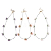 Natural Gemstone with Glass Necklace NJEW-TA00159-1