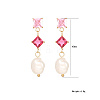 Glass Square Stud Earrings UK2895-1-2