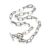 Non-Tarnish Unisex 304 Stainless Steel Paperclip Chain Necklaces NJEW-H215-02P-1