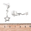 Star Brass Clear Cubic Zirconia Stud Earrings EJEW-D301-01P-5