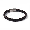 Leather Braided Cord Bracelets BJEW-E293-01P-1