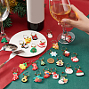 Christmas Theme PVC Plastic with Glass Seed Bead Wine Glass Charms AJEW-AB00026-3