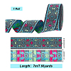 Ethnic Style Rhombus Pattern Polyester Ribbon OCOR-WH0047-50A-2