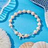 Synthetic Turquoise & Wood & Glass Beaded Stretch Bracelets for Women BJEW-JB11128-02-2