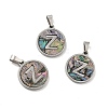 304 Stainless Steel with Paua Shell Pendants STAS-G268-02-P-2