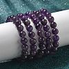 Natural Amethyst Bead Stretch Bracelets X-BJEW-K212-C-034-4